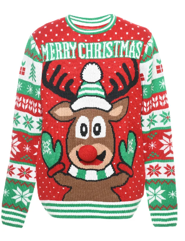 Reindeer Christmas Jumper - M