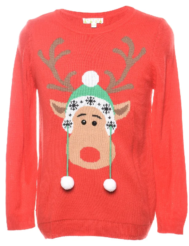 Reindeer Christmas Jumper - M