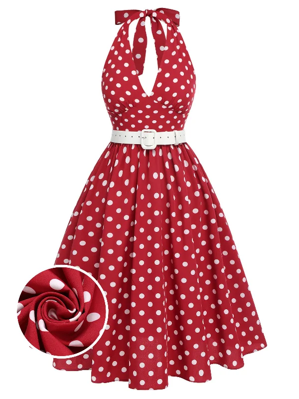 WENZELLA | RED POLKA DOT BACKLESS DRESS