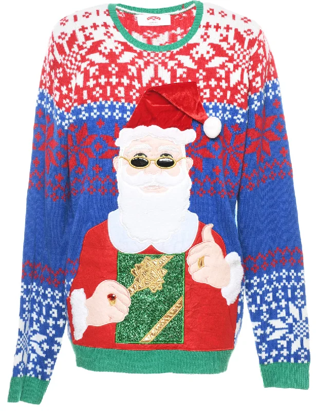 Santa Claus Christmas Jumper - L