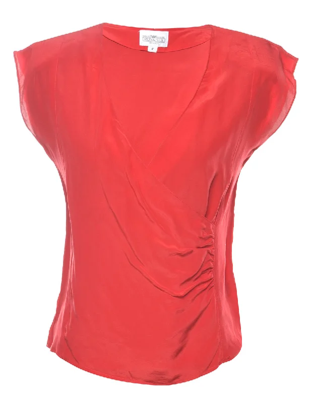 Sleeveless Silk Top - S