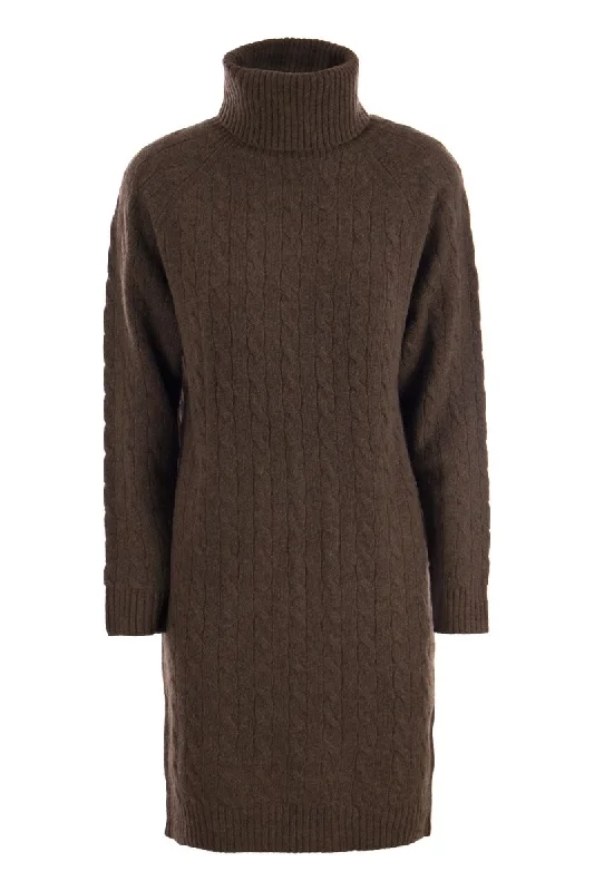 Wool and cashmere turtleneck dress