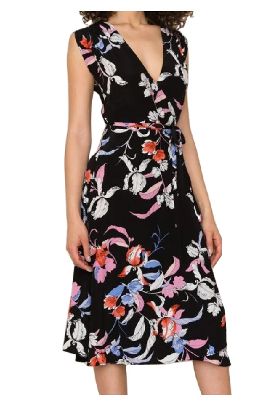 YUMI KIM Women's Orchid Blush Black Prince Street Dress #17926/258 Large NWT