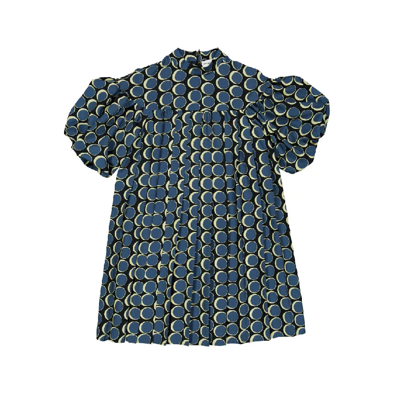 Pleated circle print dress by Christina Rohde