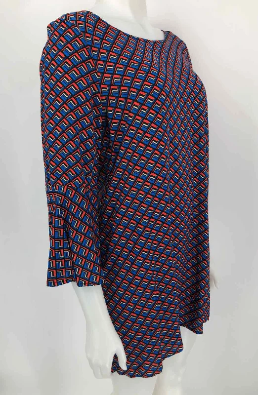 TOTEM Blue Red Print 3/4 Sleeve Size X-SMALL Dress