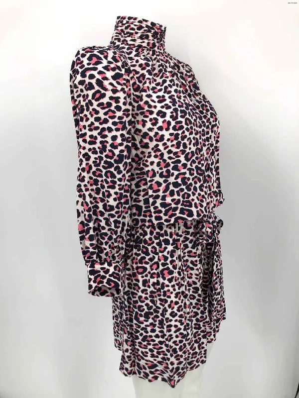 ZADIG & VOLTAIRE Navy & White Pink Viscose Leopard Print Size X-SMALL Dress