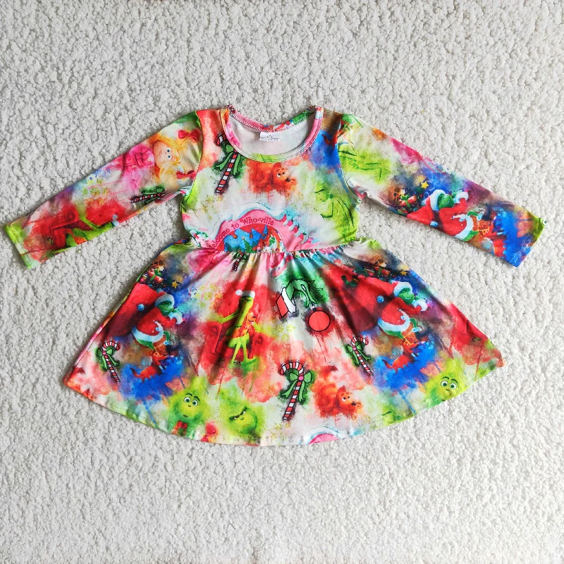 6 A15-3 grinch tie dye long sleeve skirt