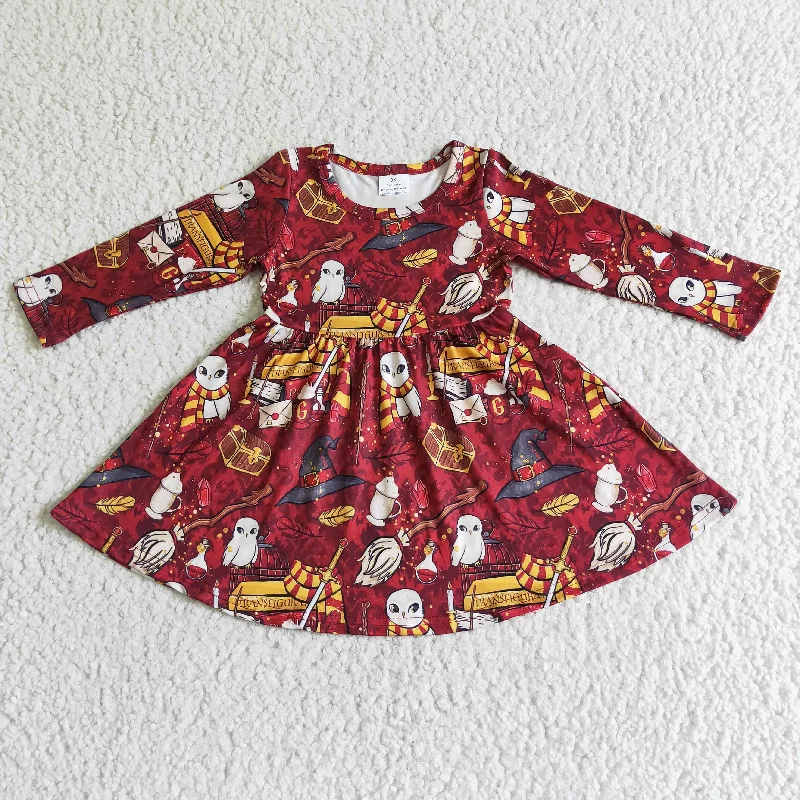 6 A6-4 Dark red Harry Potter long-sleeved skirt