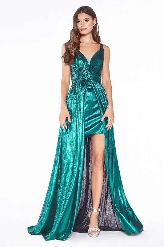 Cinderella Divine - CD0151 Metallic Overskirt Long Dress