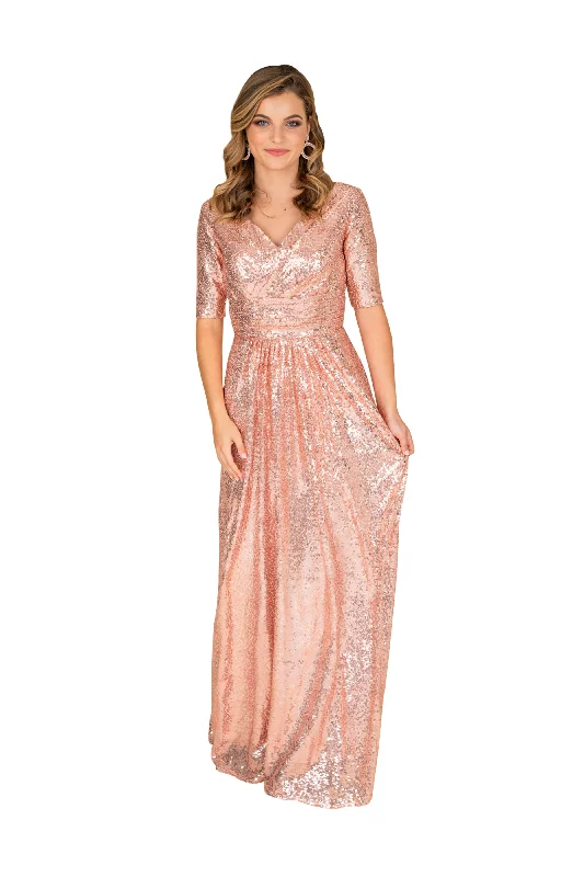 Women Sequin Fit Long Dress