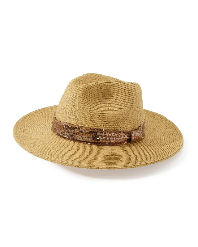 Sequin Straw Hat Natural