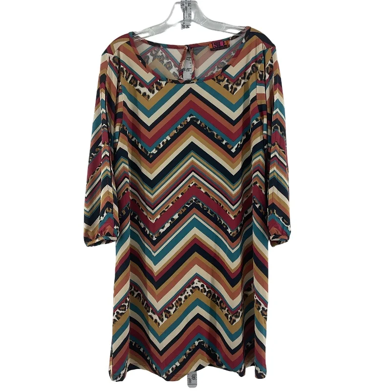 Isle Women's Medium Knee-Length T-Shirt Dress Multicolor Geometric Aztec