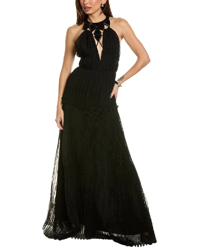 Alberta Ferretti Silk Tulle Gown