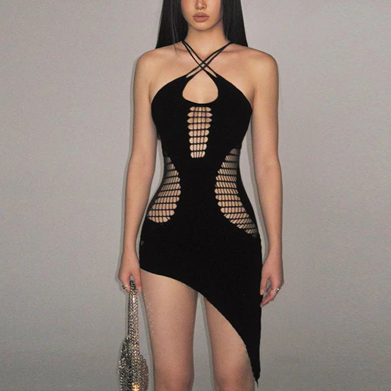 New Sexy Hollow-out Perspective Bodycon Dress