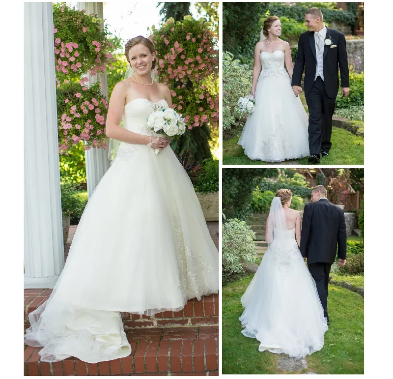 Oleg Cassini  Tulle Ball Gown with Lace Appliques / CKP421